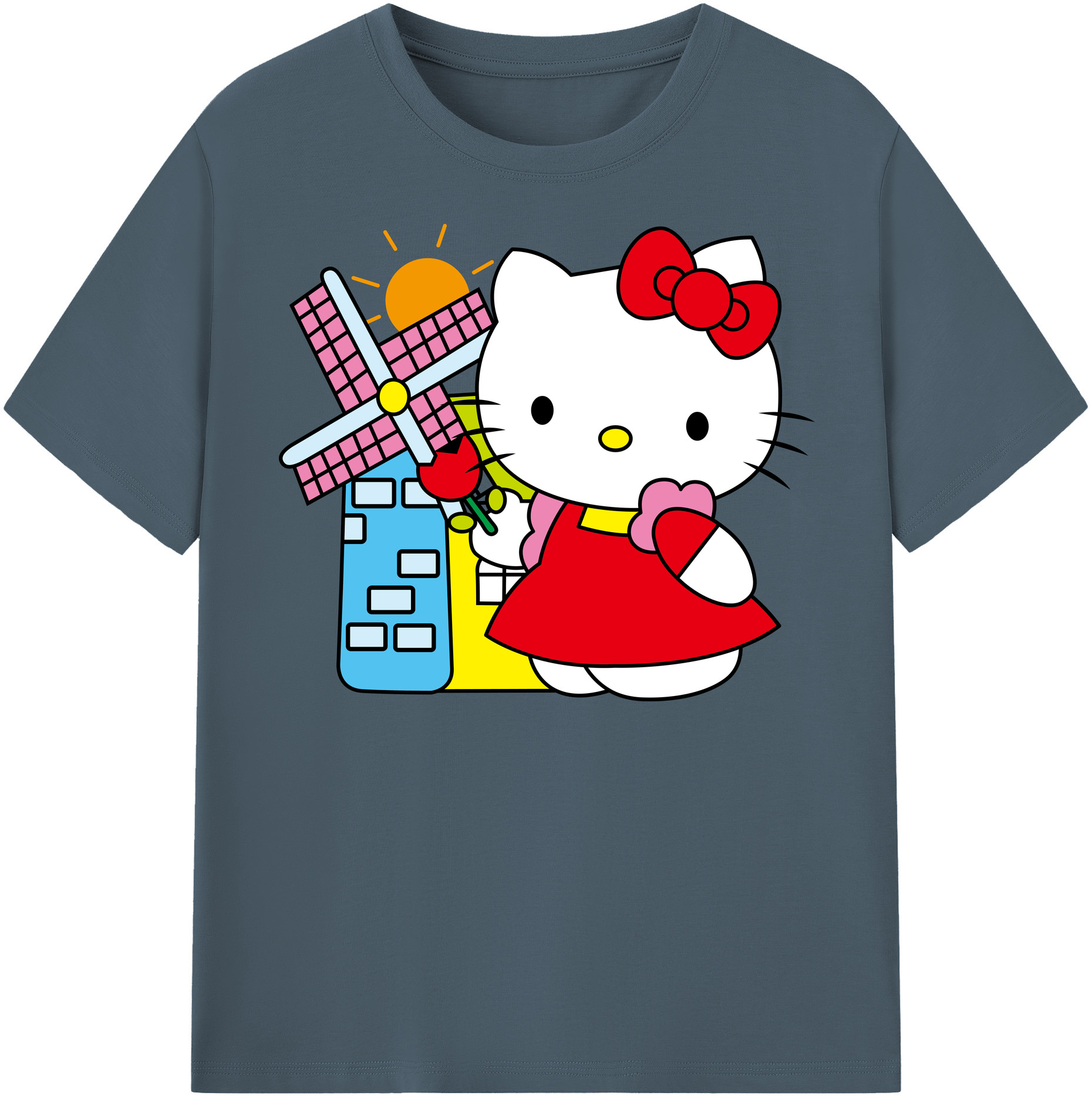 （画像用） Hello Kitty ハローキティ 綿100％半袖Tシャツ（フロントプリント）